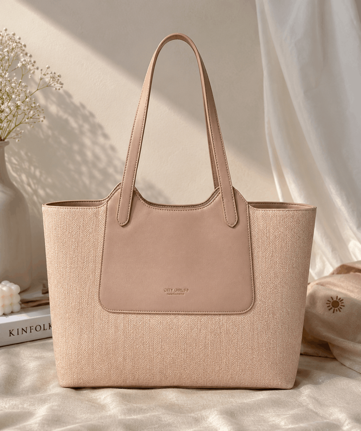 ChicCuero Noor Luxe Tote - Beige & Cream