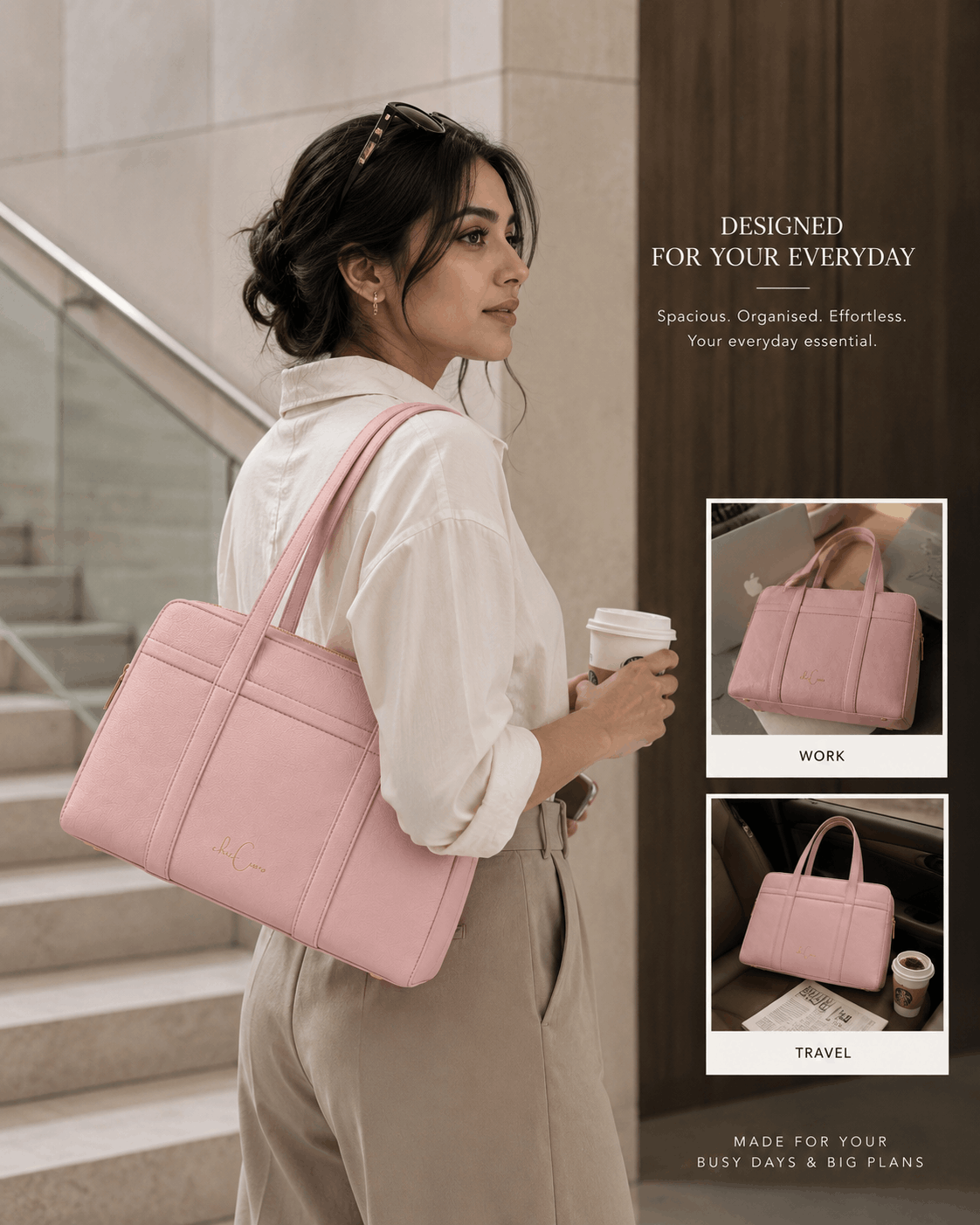 ChicCuero Zariya Office Tote - Pink