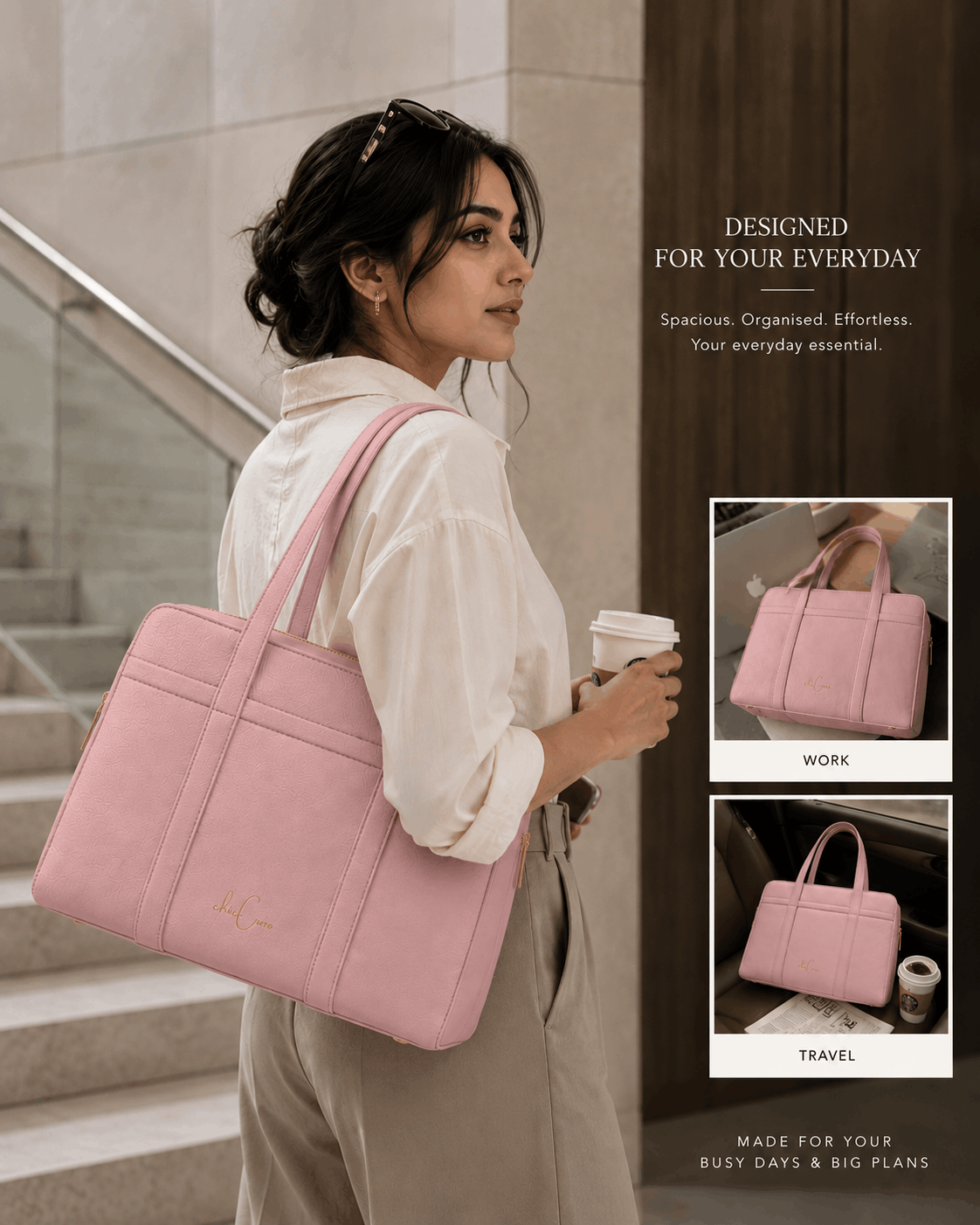 ChicCuero Zariya Office Tote - Pink