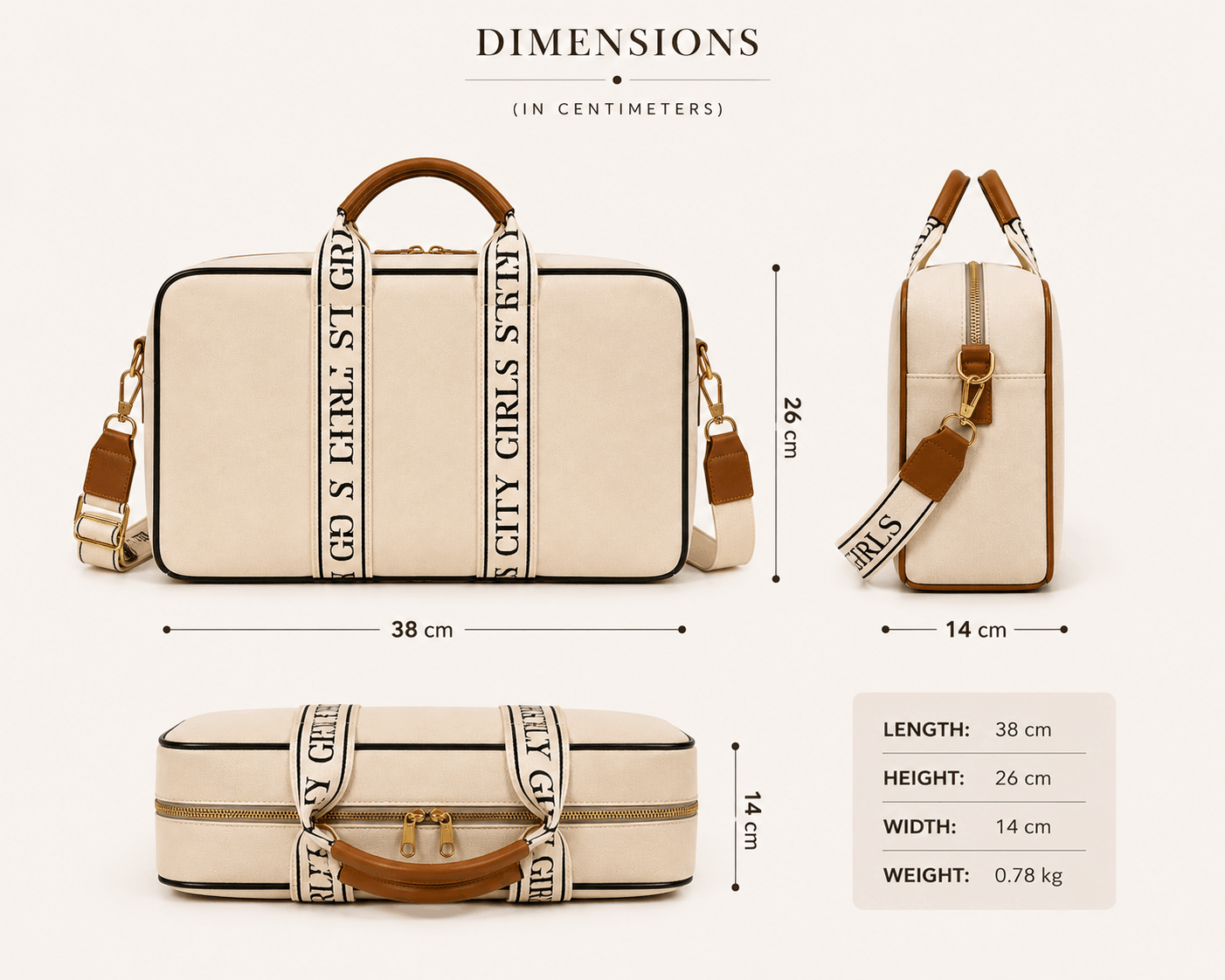 ChicCuero Aasma Travel Duffle - Beige