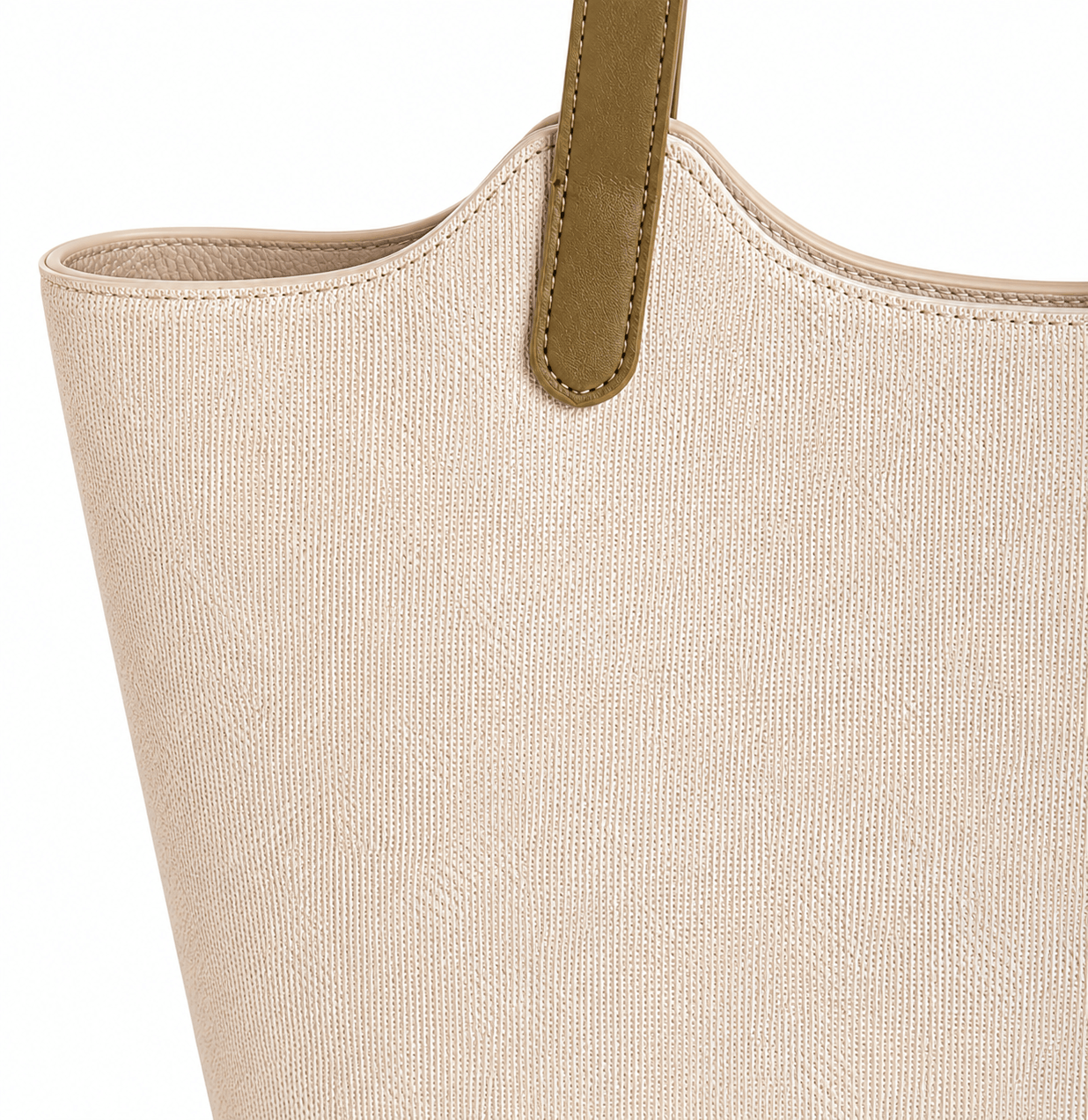 ChicCuero Noor Luxe Tote - Olive & Cream